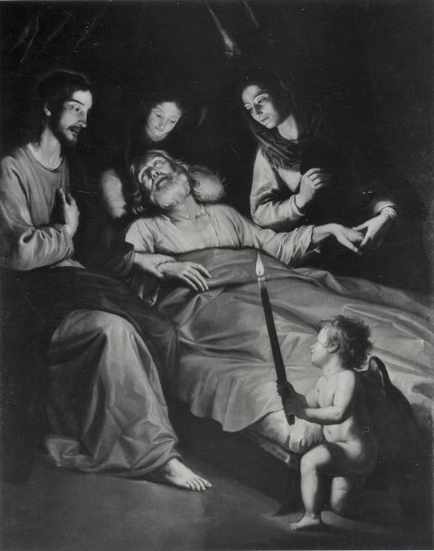 Anonimo — Fiasella Domenico - sec. XVII - Morte di san Giuseppe — insieme